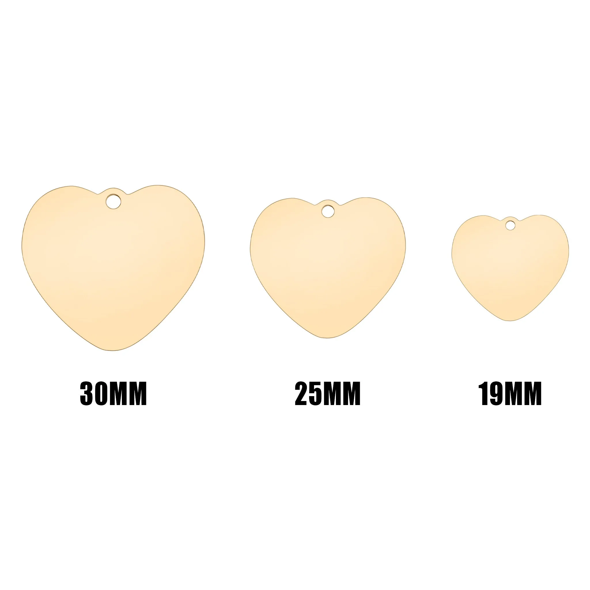 18K Gold PVD Stainless Steel Heart Pet Tag / PDL0131