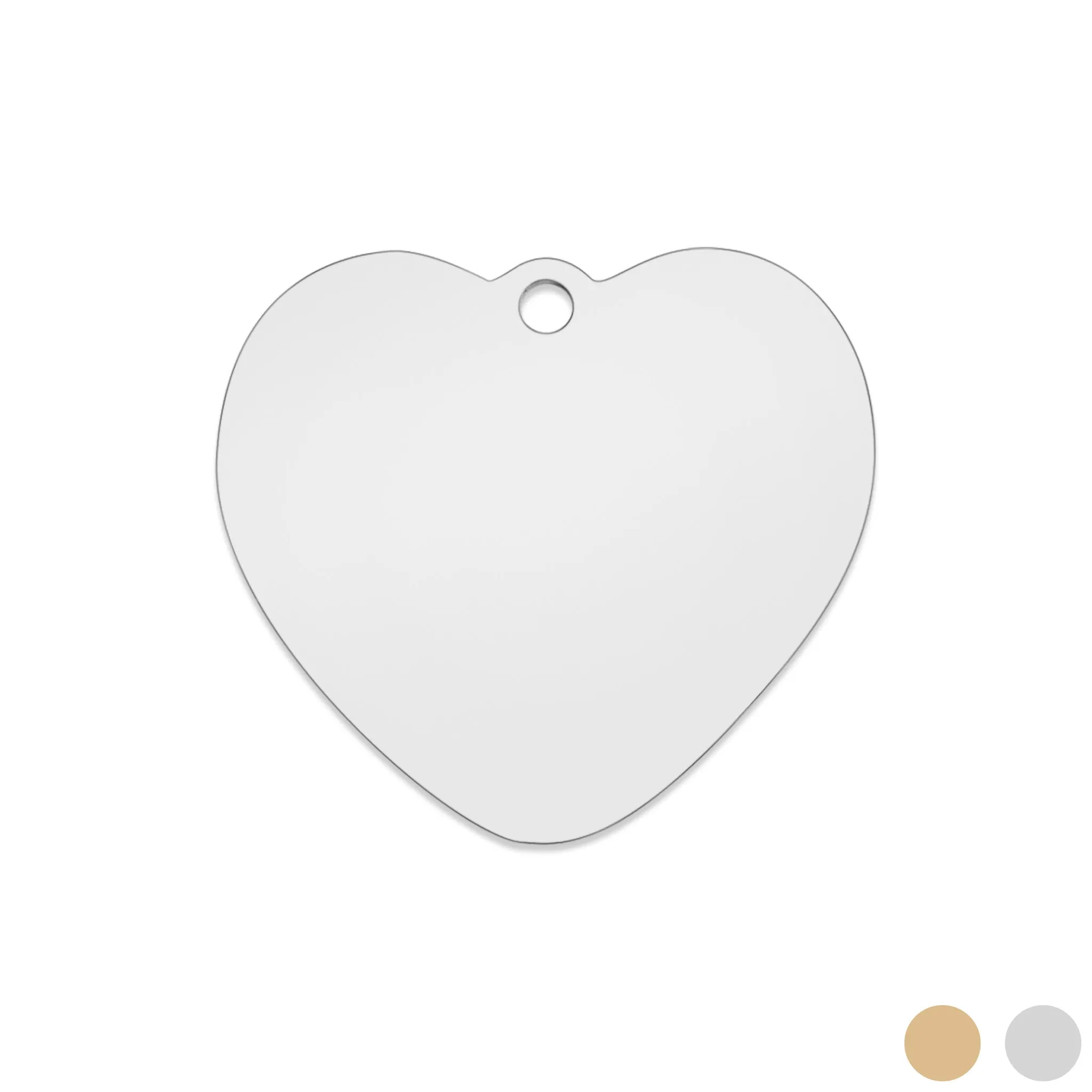 18K Gold PVD Stainless Steel Heart Pet Tag / PDL0131