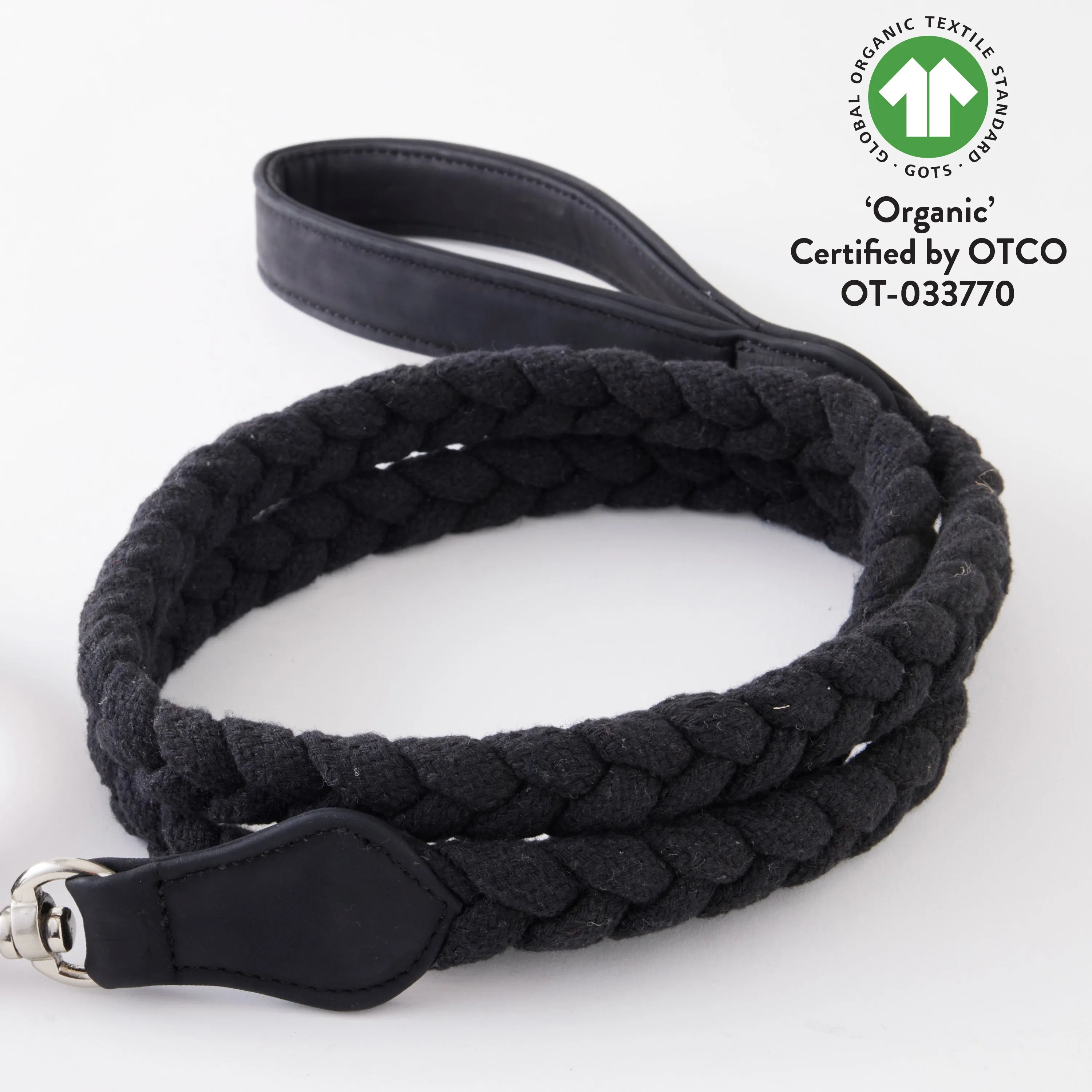 2-Piece Vegan Suede Collar & Braided Cotton Rope Leash Set