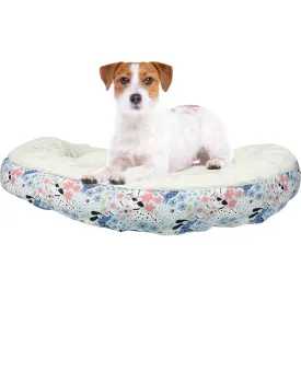 21.5" Round Pet Bed - Dog and Flowers - Blue