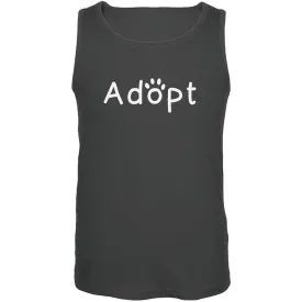 Adopt Cat Dog Paw Charcoal Grey Adult Tank Top