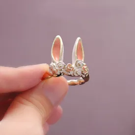 Adorable Open Bunny Ears Ring