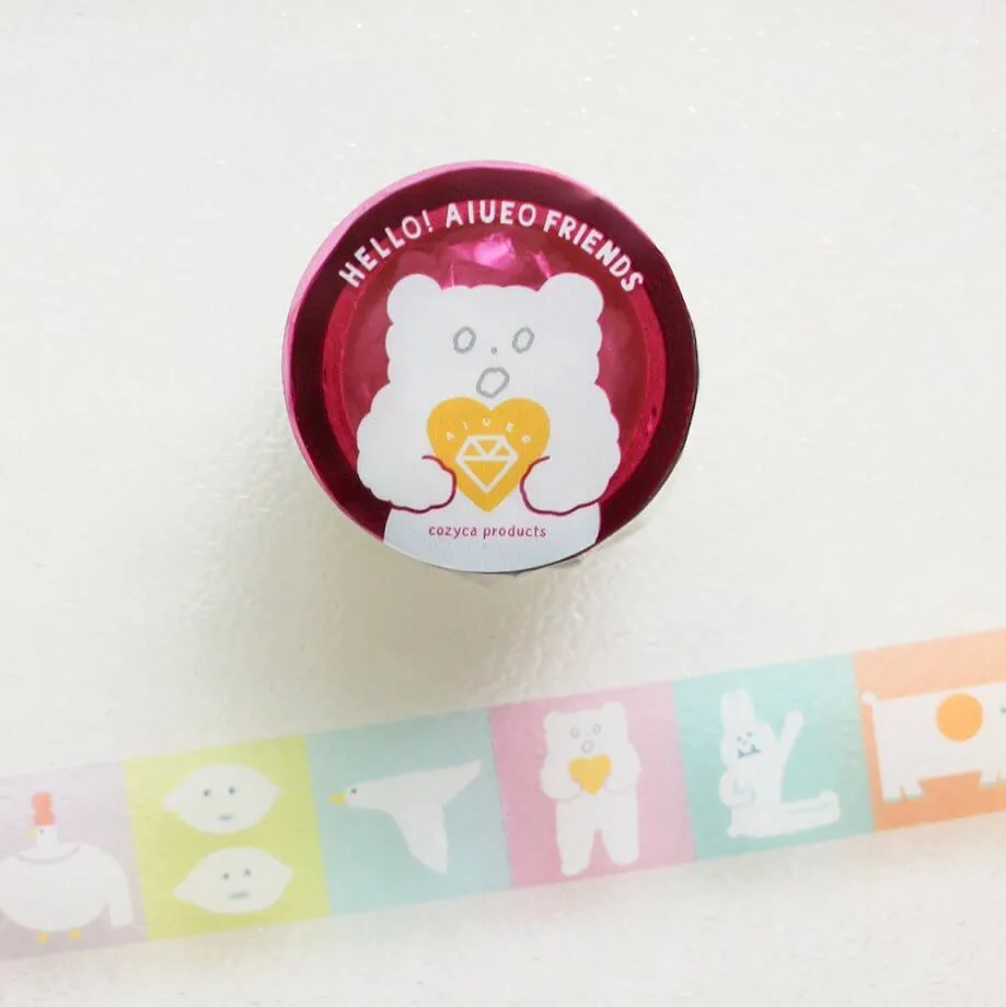 AIUEO Clear Masking Tape - HELLO! AIUEO FRIENDS