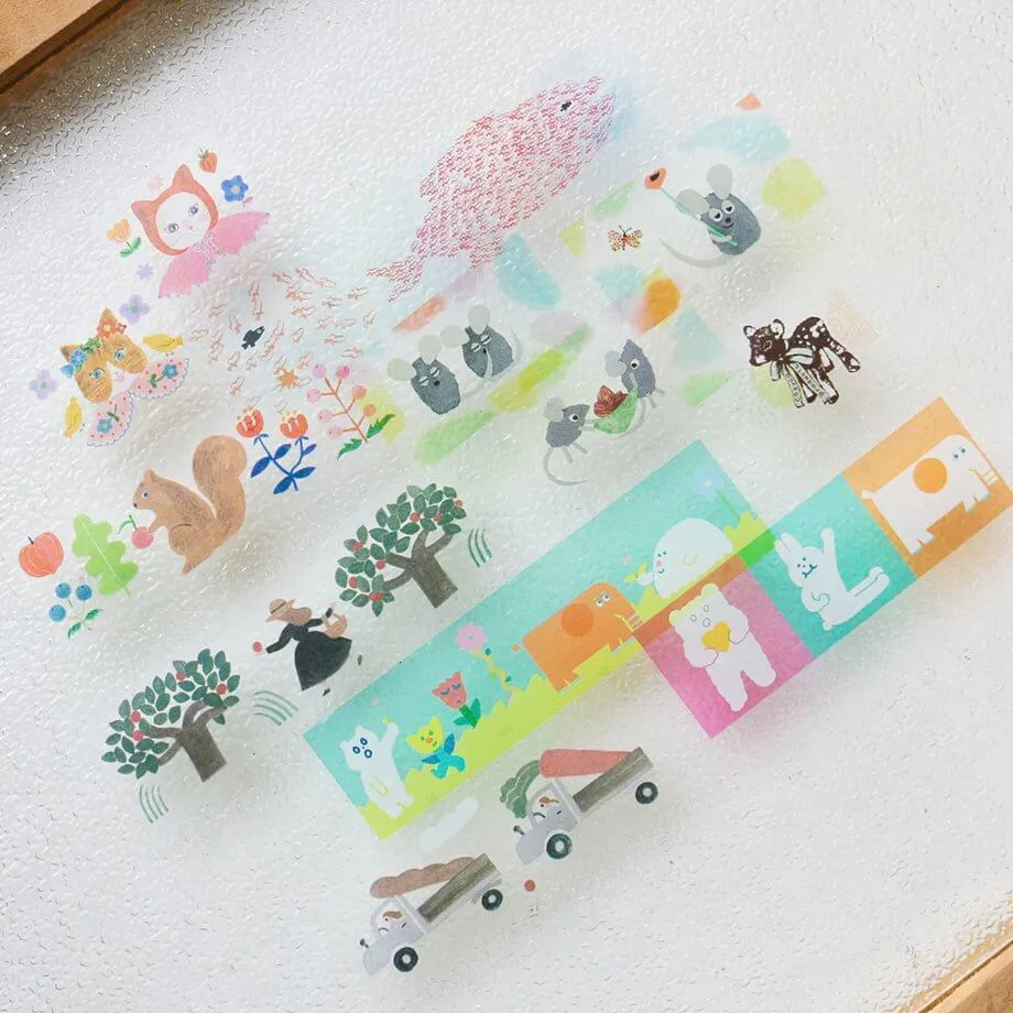 AIUEO Clear Masking Tape - HELLO! AIUEO FRIENDS