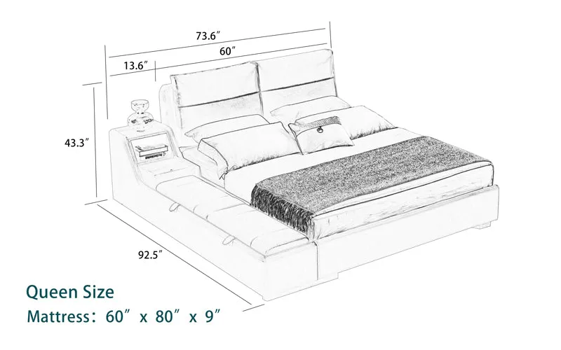 Albion Modern Leather Bed With Storage | Timeless Furniture