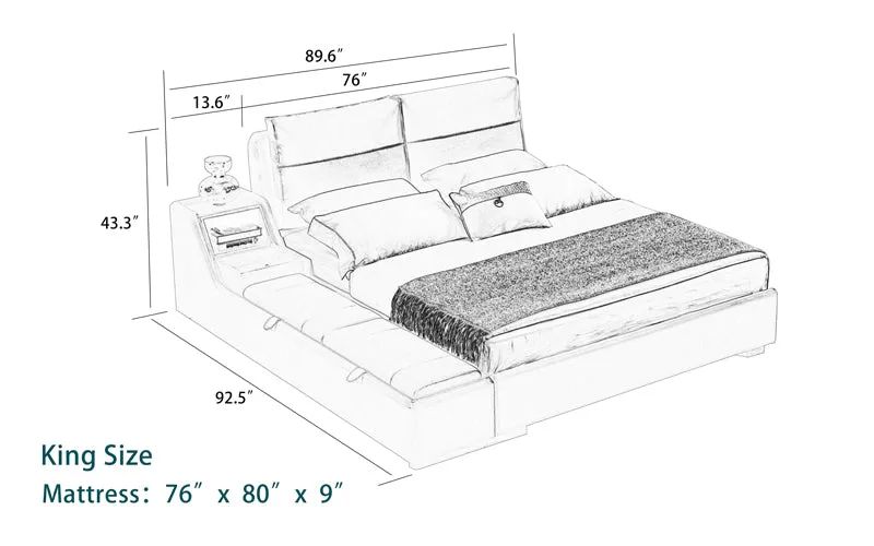 Albion Modern Leather Bed With Storage | Timeless Furniture