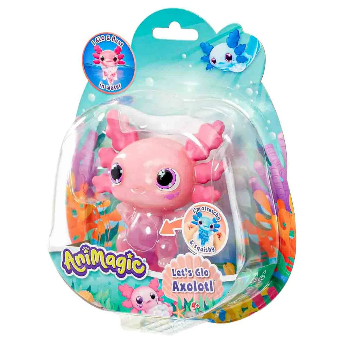 AniMagic Let's Glo Axolotl Pink Interactive Pet