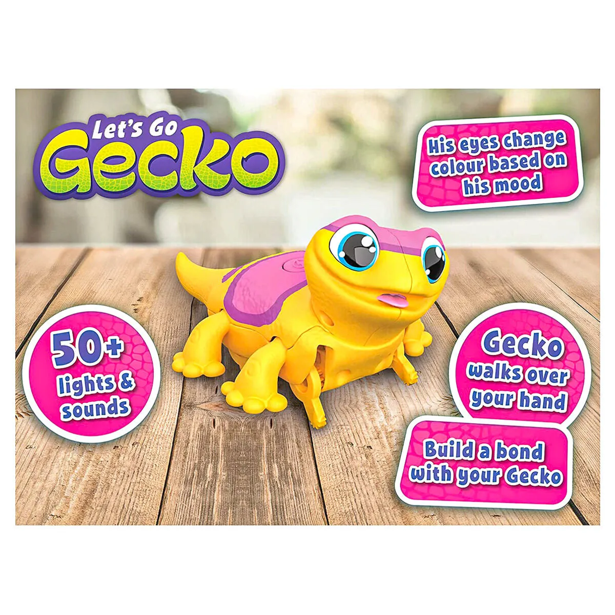 AniMagic Let's Go Gecko Yellow Interactive Pet