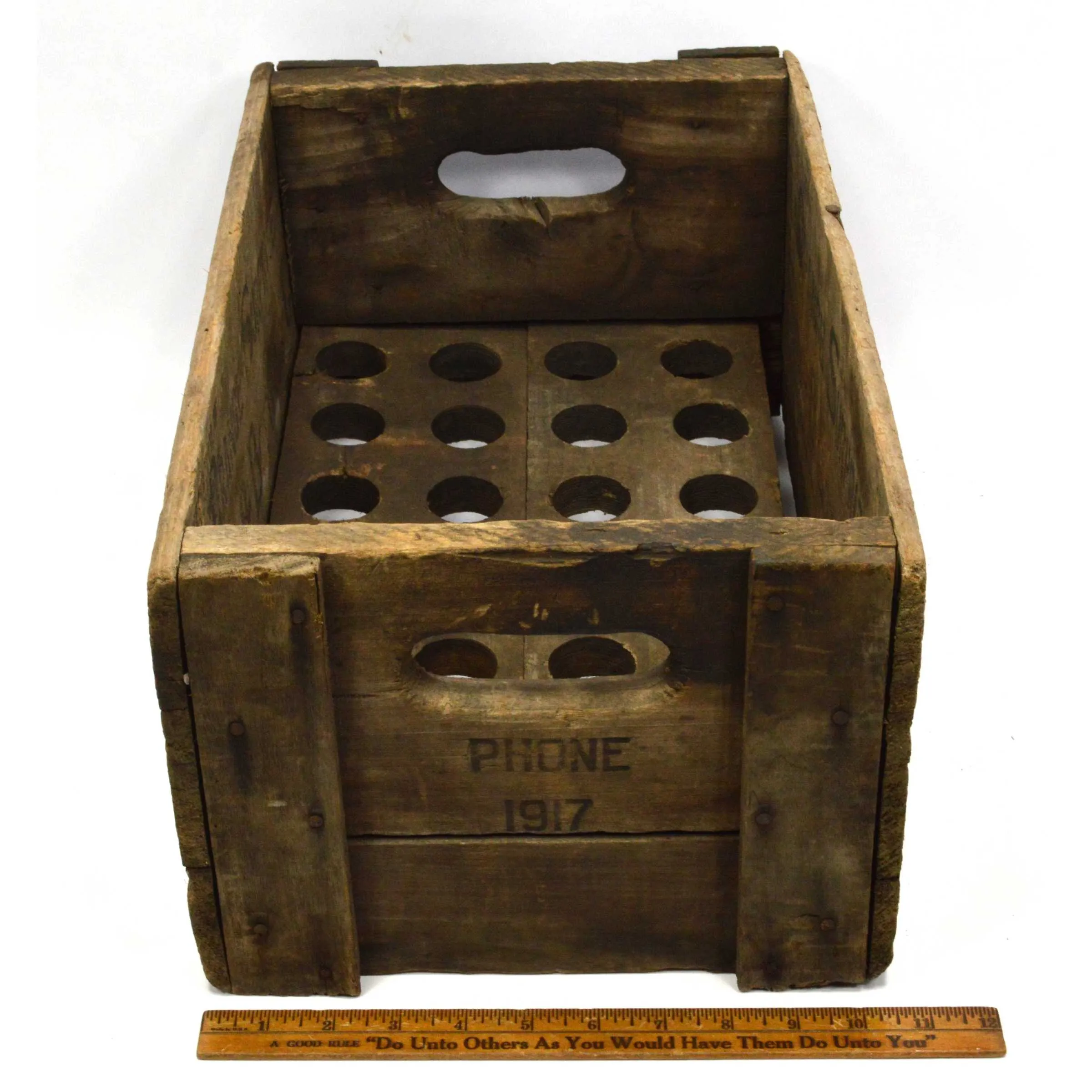 Antique SODA CRATE Rare "ORANGE SURPRISE SYRUP & BOTTLING CO" Box MORRISTOWN, NJ