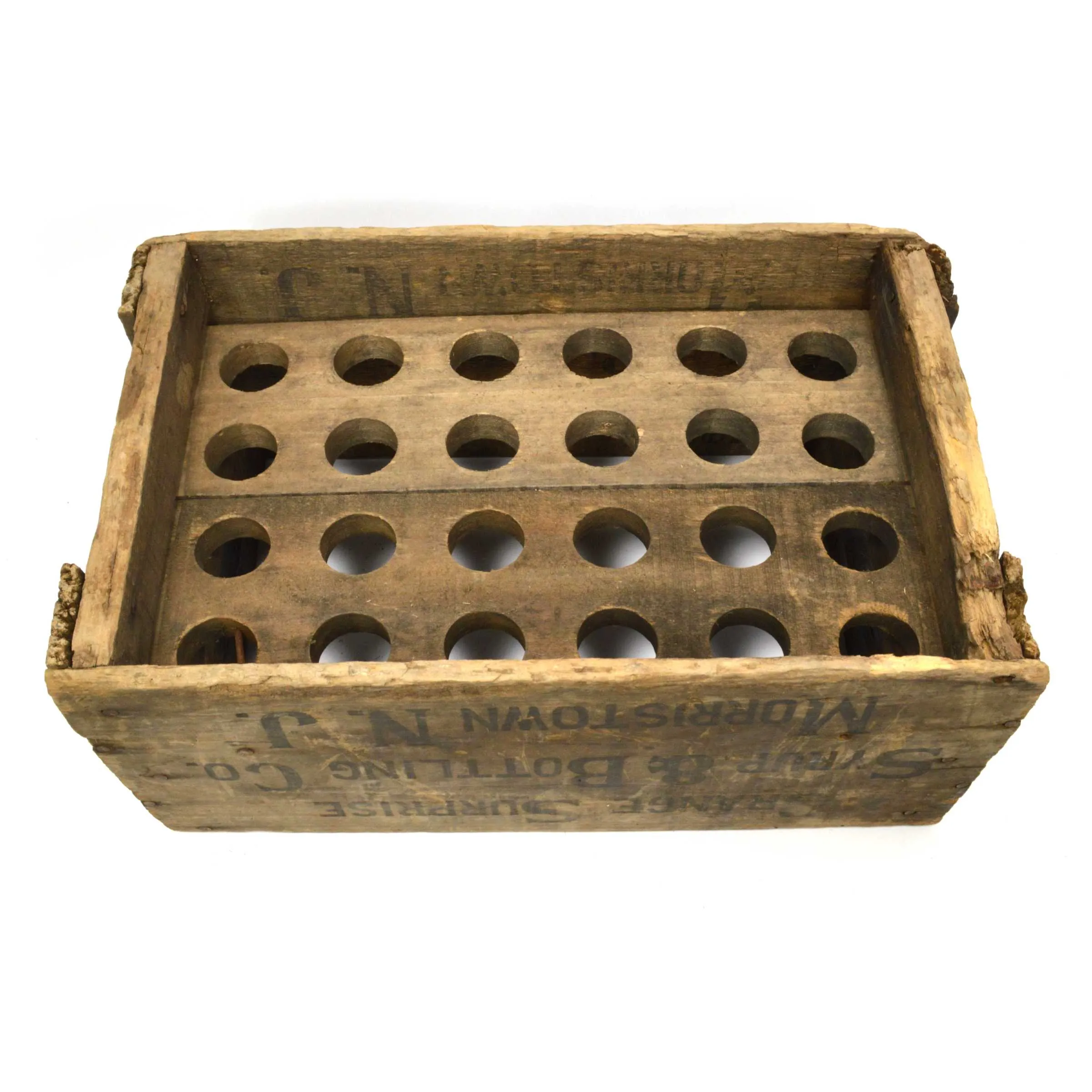 Antique SODA CRATE Rare "ORANGE SURPRISE SYRUP & BOTTLING CO" Box MORRISTOWN, NJ