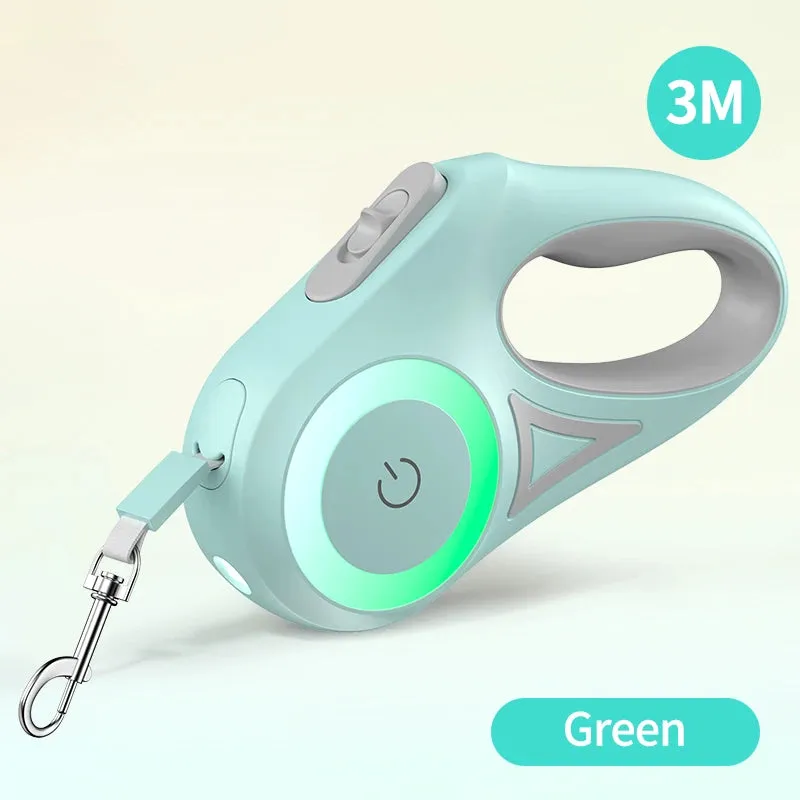 Automatic Retractable Dog Leash LED Luminous.