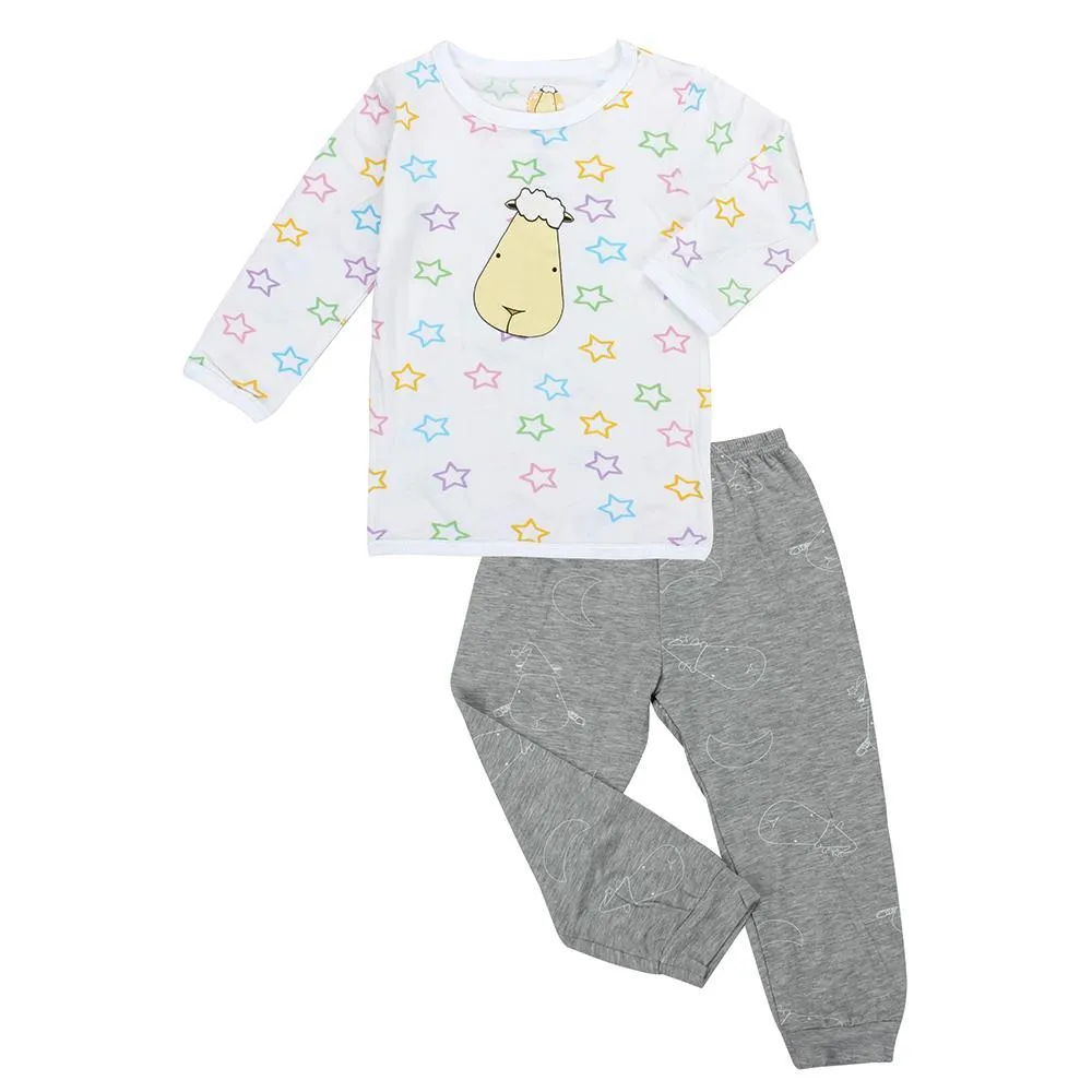 Baa Baa Sheepz Long Sleeve Shirt   Pants - Colorful Stars   Grey Moon Sheepz