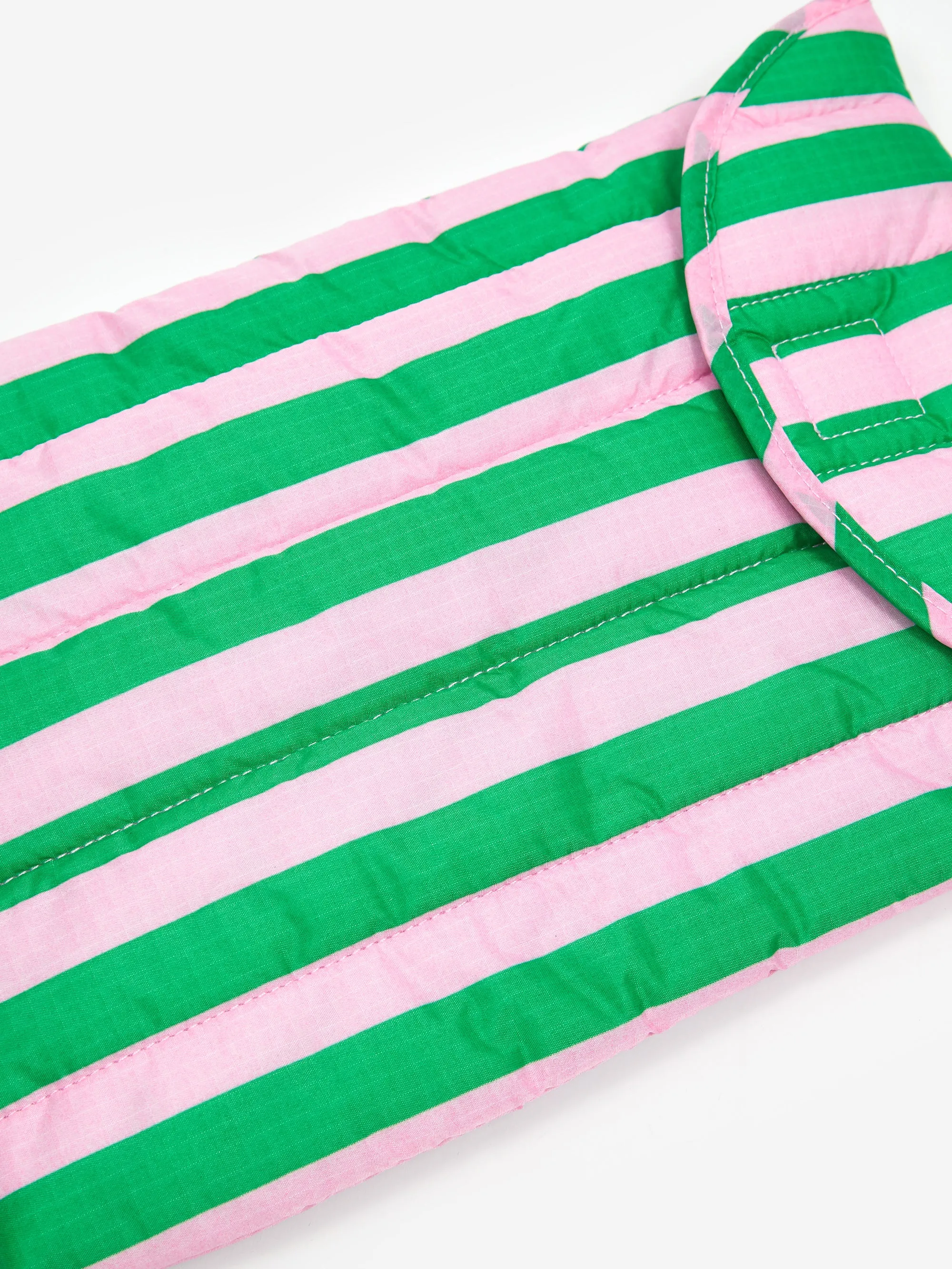 BAGGU Puffy Laptop Sleeve 13"/14" - Pink Green Awning Stripe