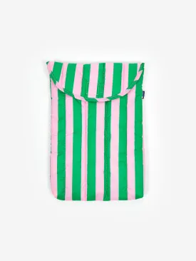 BAGGU Puffy Laptop Sleeve 13"/14" - Pink Green Awning Stripe