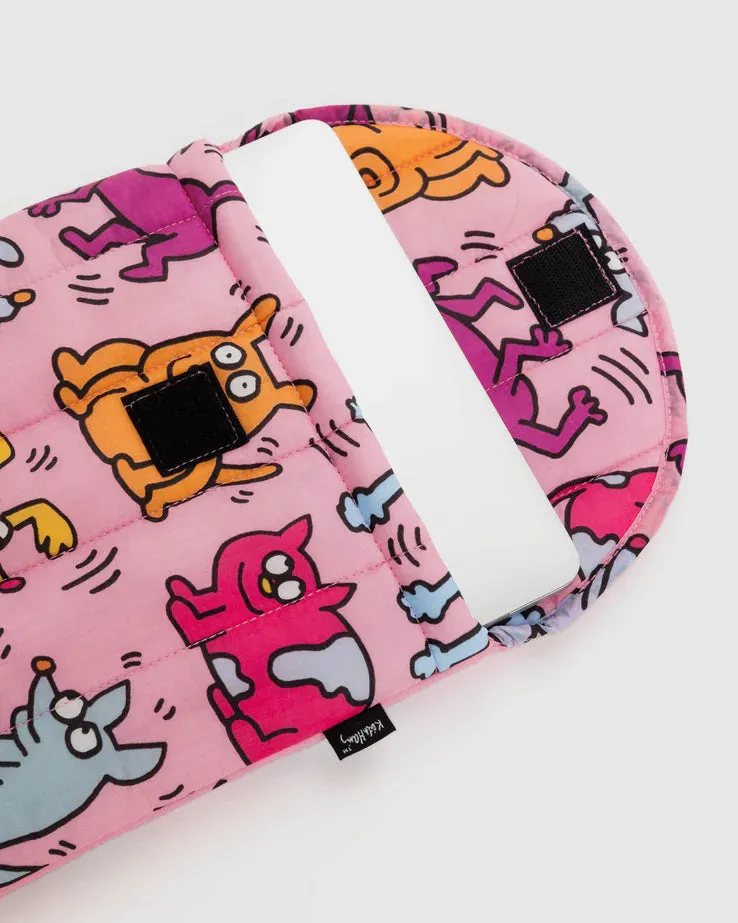 Baggu Puffy Laptop Sleeve Keith Haring Pets