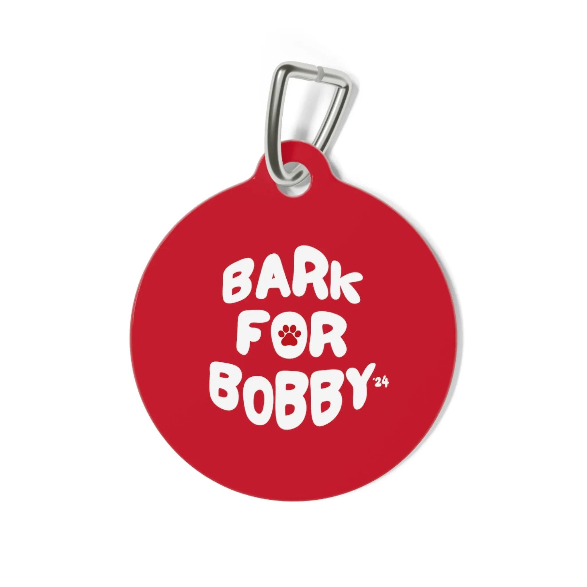 Bark for Bobby Pet Collar Tag in Red