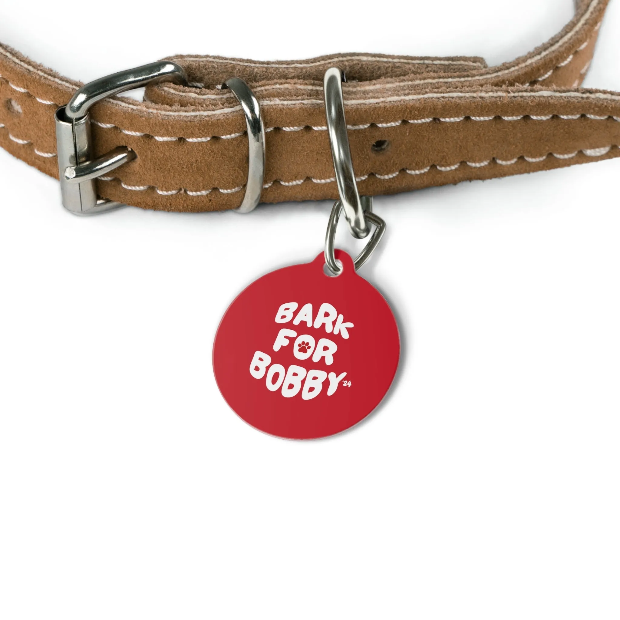 Bark for Bobby Pet Collar Tag in Red