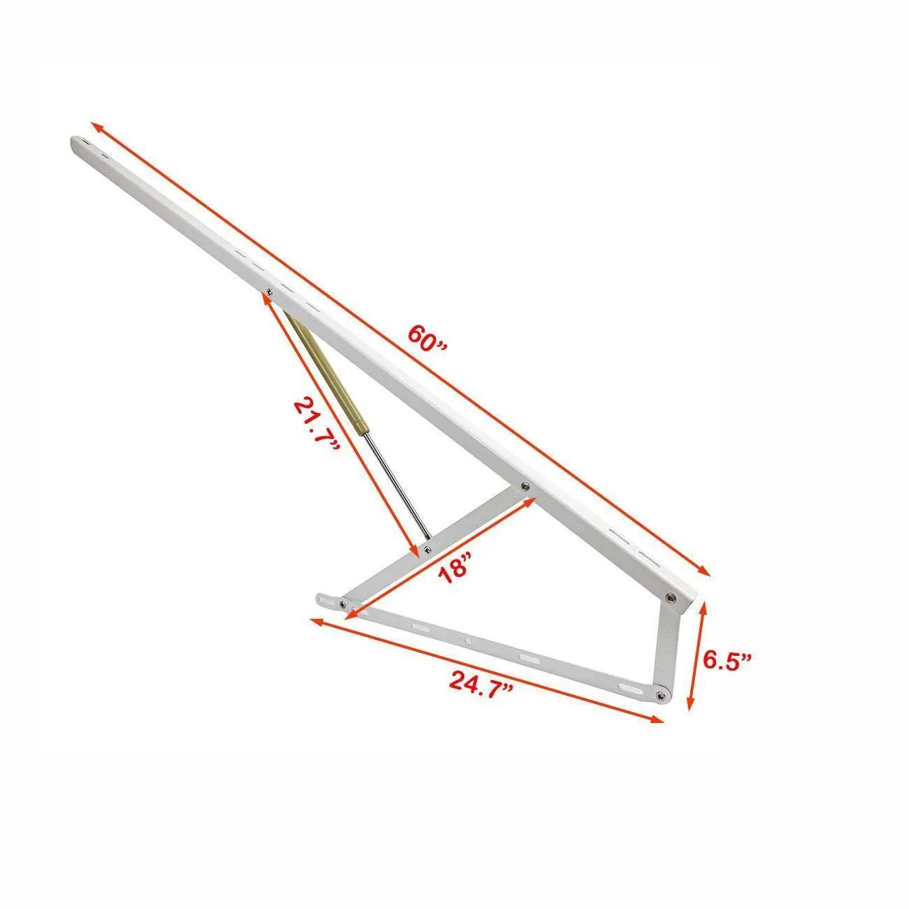 BEAMNOVA 5 FT Bed Lift Mechanism Gas Spring Set Heavy Duty White for Storage Box Bed Sofa Storage Space Saving DIY Project, White