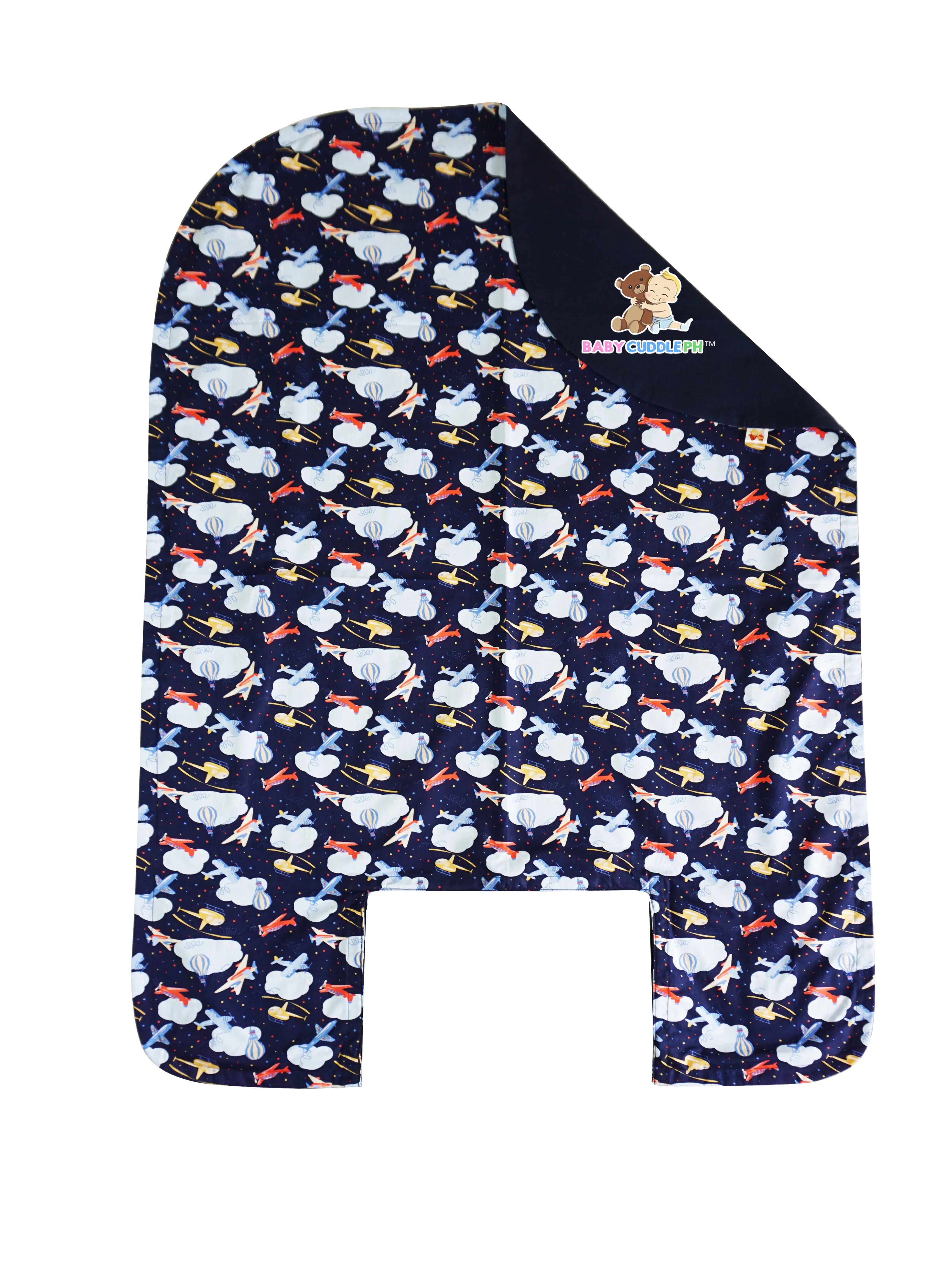 Bed Cover - Airplanes in Navy Blue