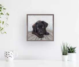 Best Friend - Black Lab Moment Mini Framed Canvas