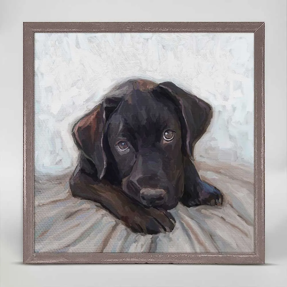 Best Friend - Black Lab Moment Mini Framed Canvas