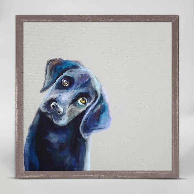 Best Friend - Curious Black Lab Mini Framed Canvas