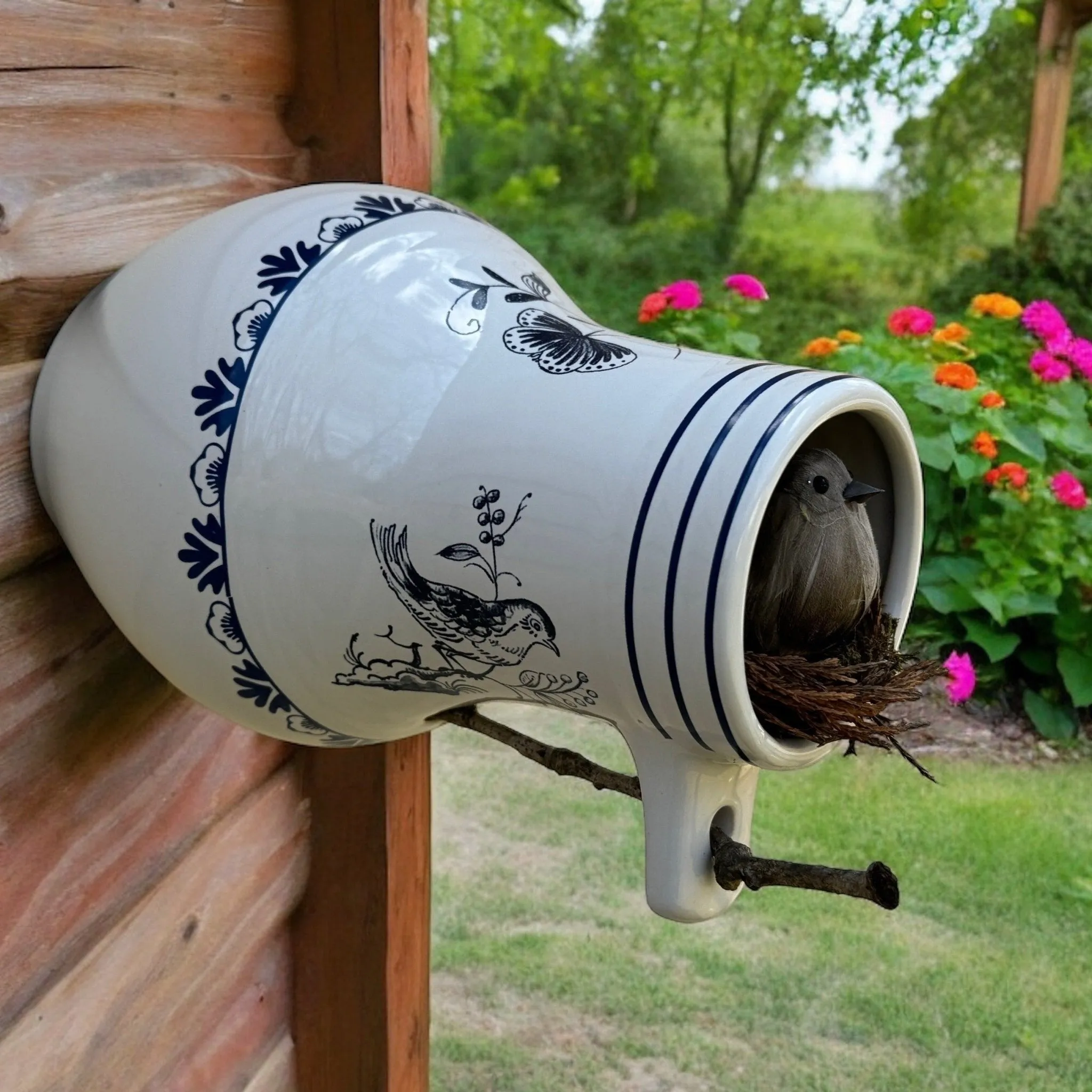 Bird Bottle - Delft Style