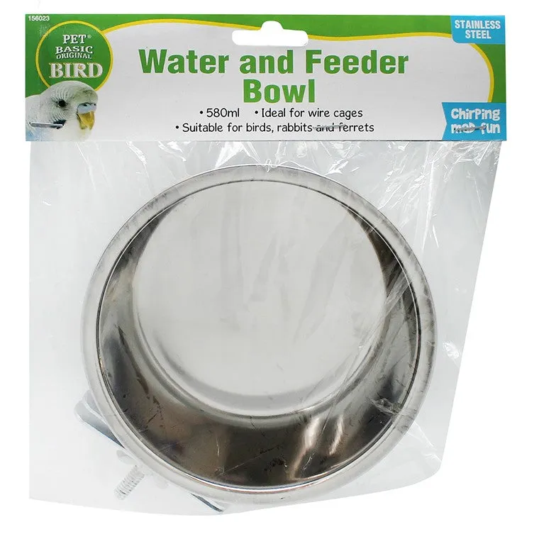 Bird Feeder Cup Stainless Steel, 9.5cm