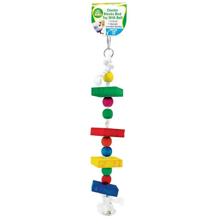 Bird Toy 4 Level Cluster Blocks w/ Bell