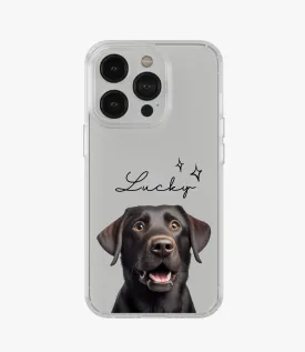 Black Labrador Custom Name Silicone Case