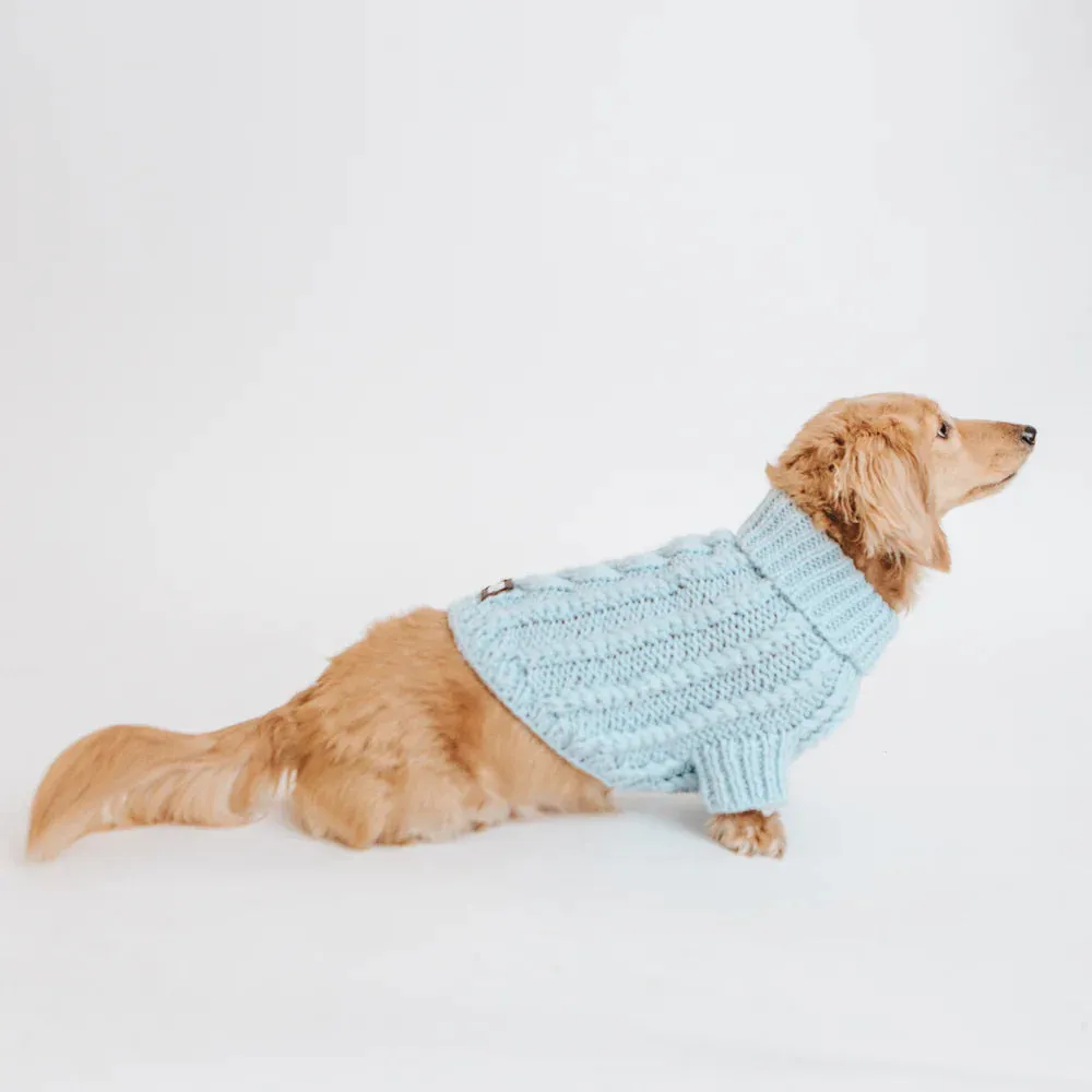 Blue Cable Knit Sweater