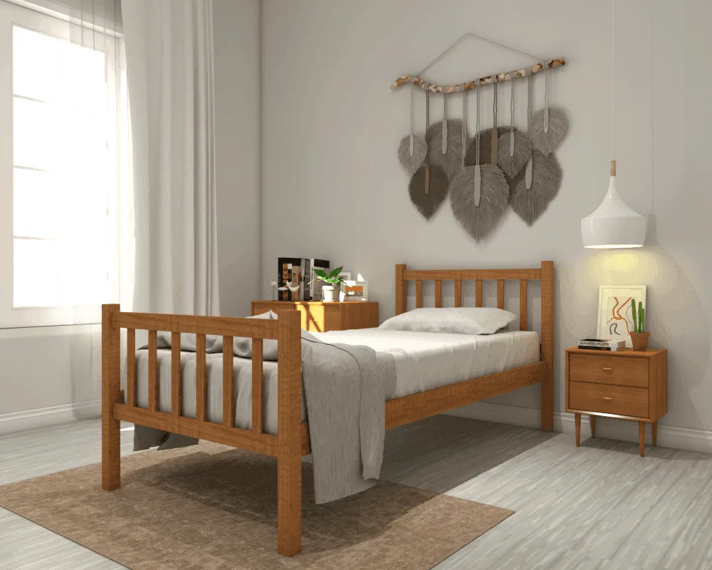 Brione Wooden Bed - Single