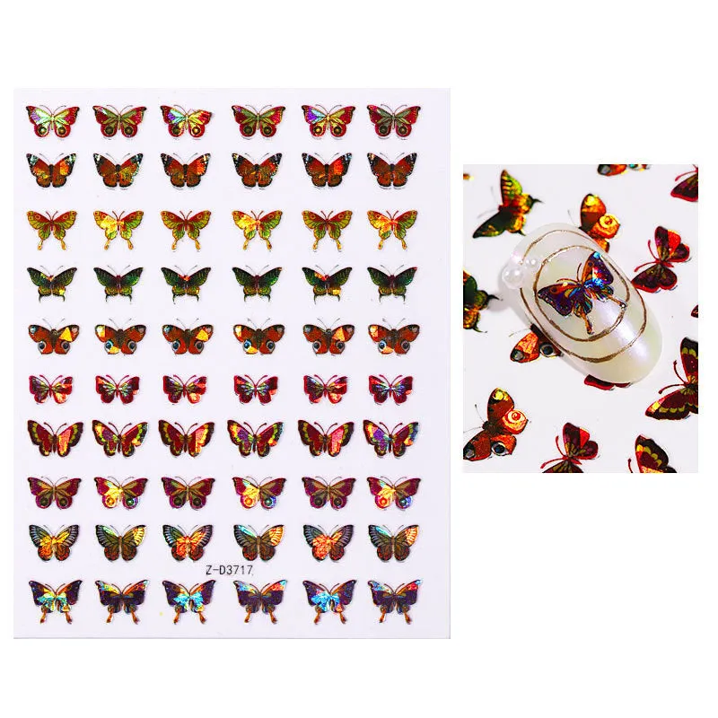 Butterfly Holographic Nail Art Decoration Stickers