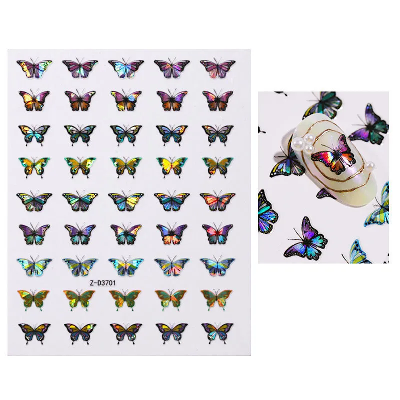 Butterfly Holographic Nail Art Decoration Stickers