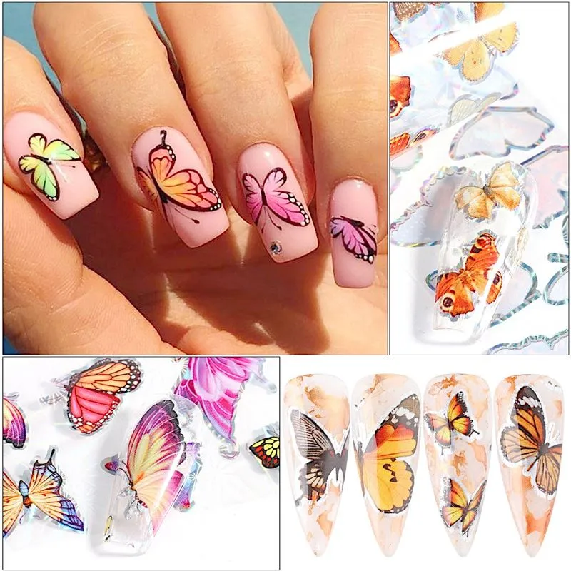 Butterfly Laser Nail Foil 10pcs