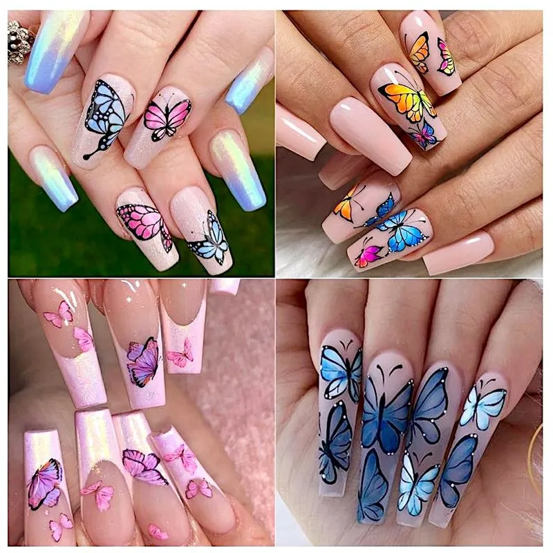 Butterfly Laser Nail Foil 10pcs