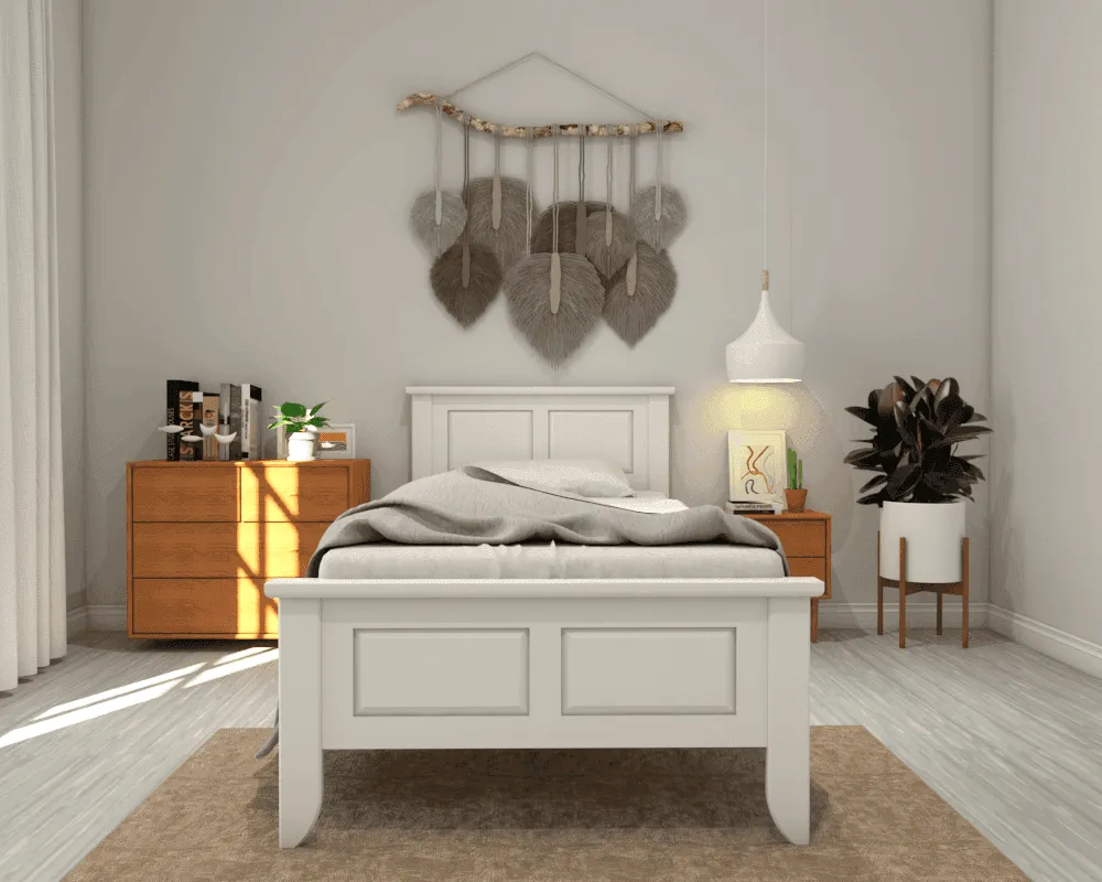 Carleton White Wooden Bed