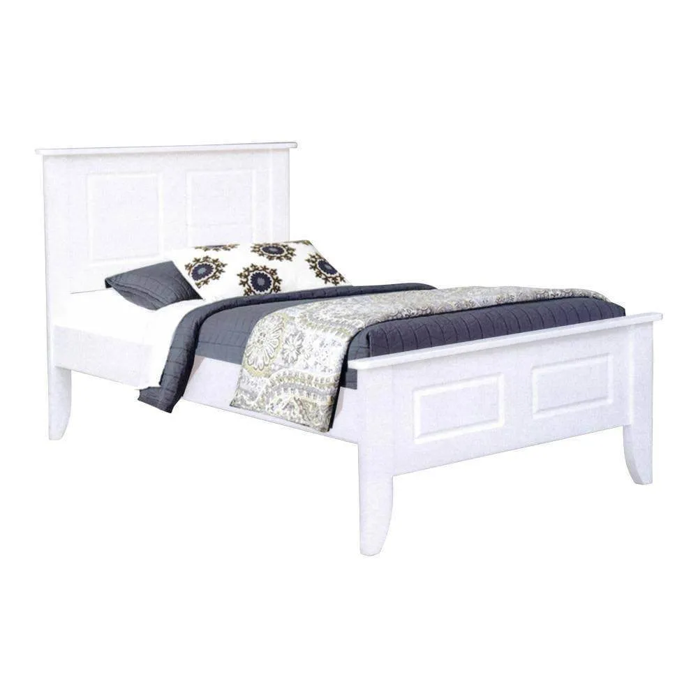 Carleton White Wooden Bed