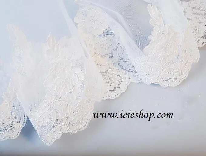 Cathedral Length Lace Mantilla Wedding Bridal Veil | VG1002