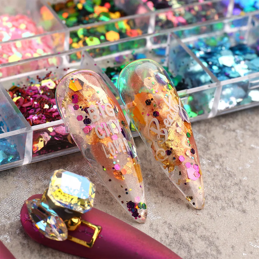 Chameleon Sequins Mix Colours Nail Art Tray