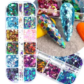 Chameleon Sequins Mix Colours Nail Art Tray