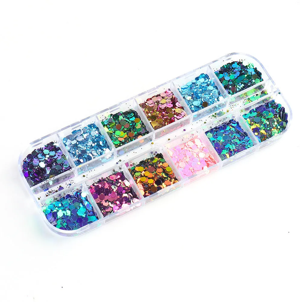 Chameleon Sequins Mix Colours Nail Art Tray