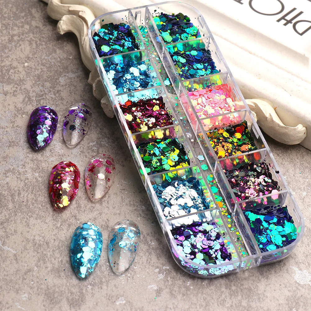 Chameleon Sequins Mix Colours Nail Art Tray