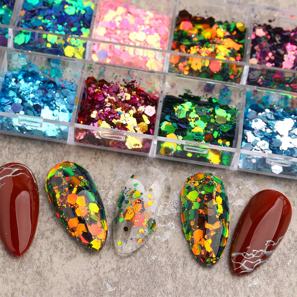 Chameleon Sequins Mix Colours Nail Art Tray