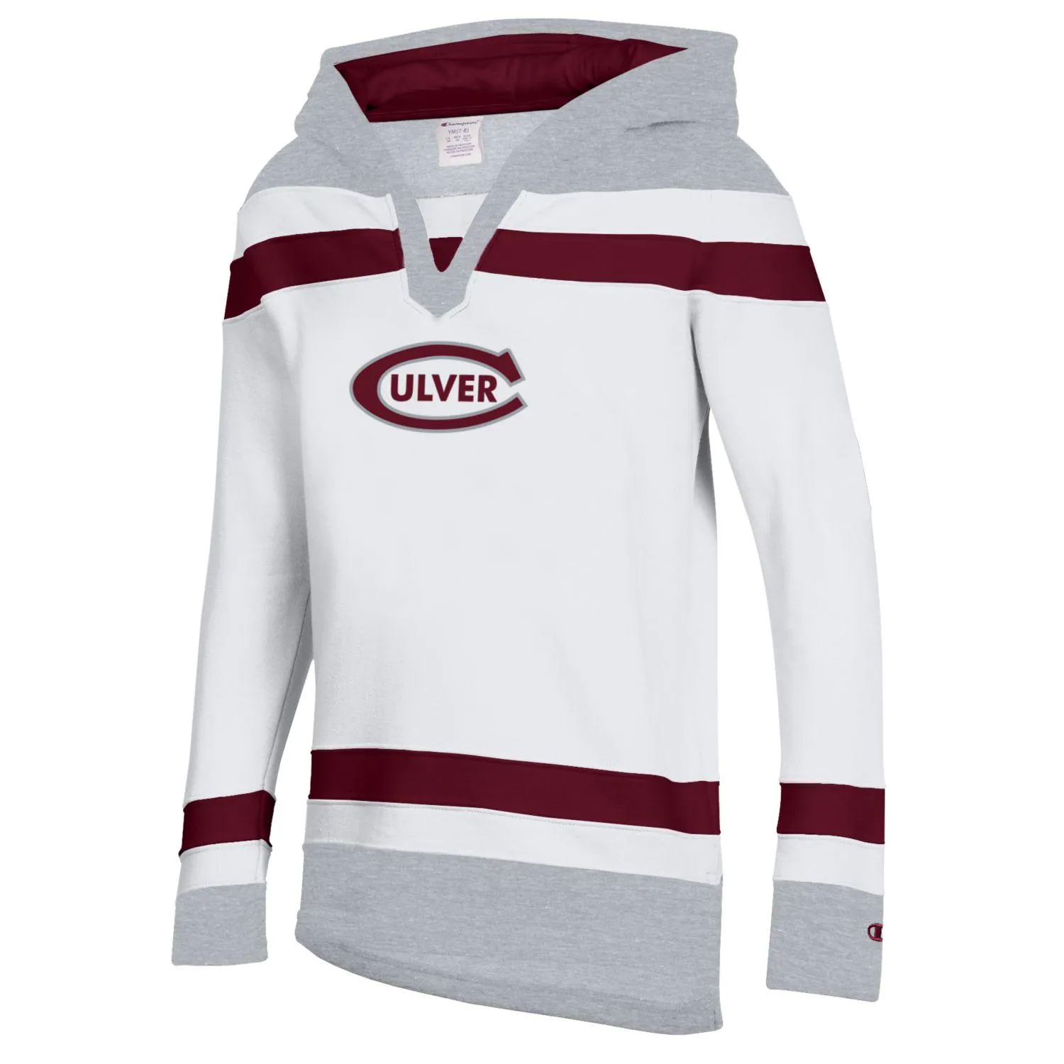 Champion Youth Super Fan Big Stripe Hockey Hood - White