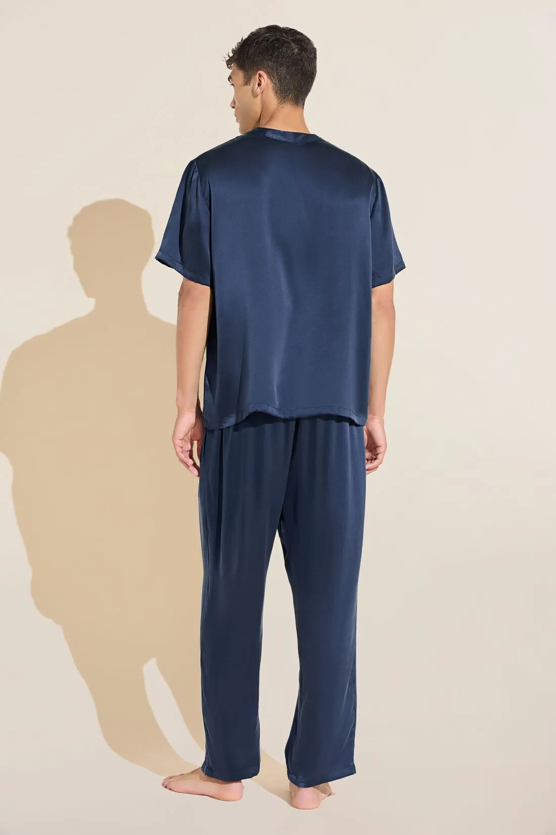 Charles Washable Silk Short Sleeve & Pant PJ Set