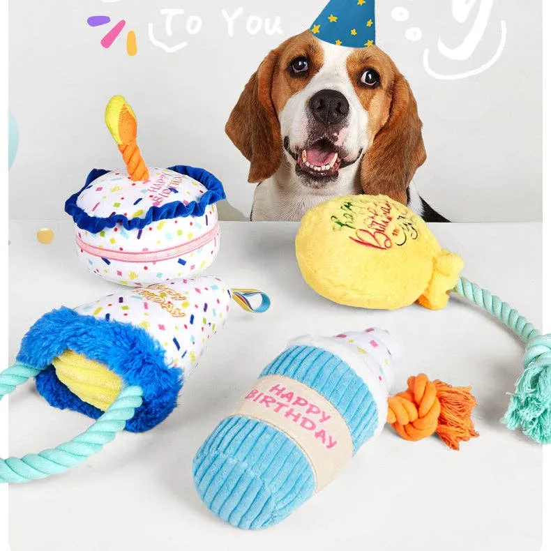 Cheerhunting Petkin Birthday Party Themed Hat-Dog Toy