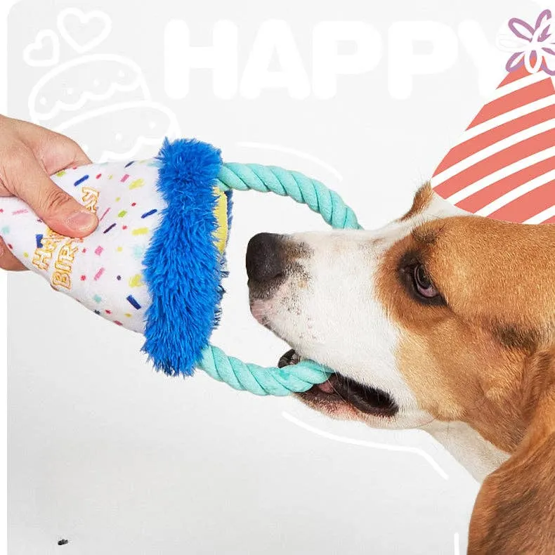 Cheerhunting Petkin Birthday Party Themed Hat-Dog Toy