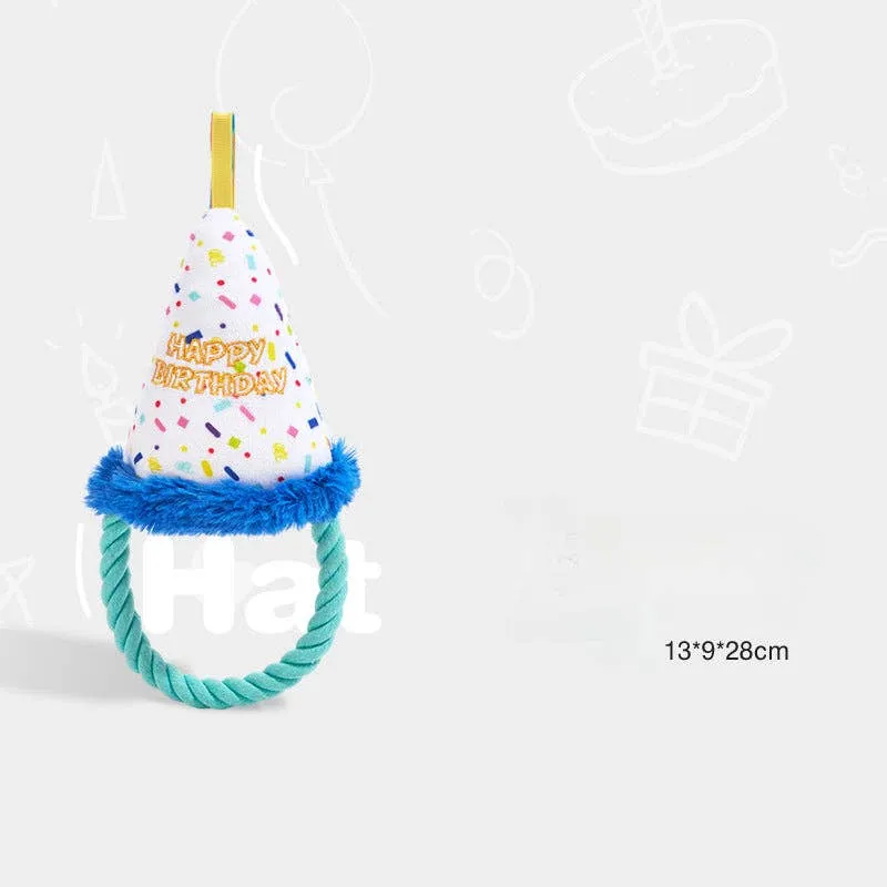 Cheerhunting Petkin Birthday Party Themed Hat-Dog Toy