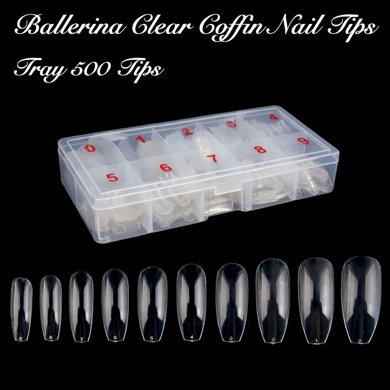 Coffin Ballerina Nail Tips 500ct